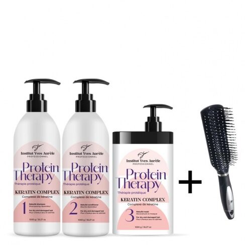Kit de thérapie protéinée MAX + CADEAU (Brosse à cheveux)!